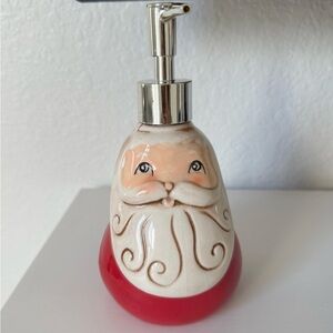 Johanna Parker Festive Santa Soap Dispenser with Silver Pump, Christmas m Decor